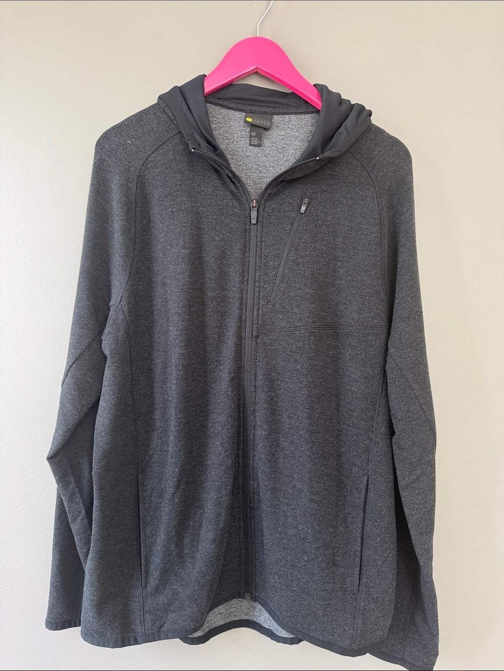 Zella Charcoal Gray Full-Zip Hooded Sweater